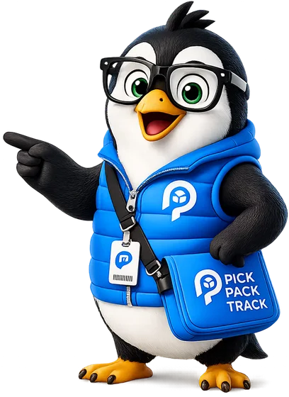 Pick Pack Track penguin mascot